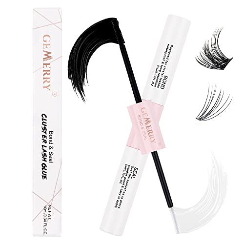 GEMERRY Lash Bond and Seal Cluster Lash Glue for Individual Lashes Long Retention 48-72 Hours Waterproof Individual Lash Glue for Lash Clusters DIY Eyelash Extensions Glue at Home