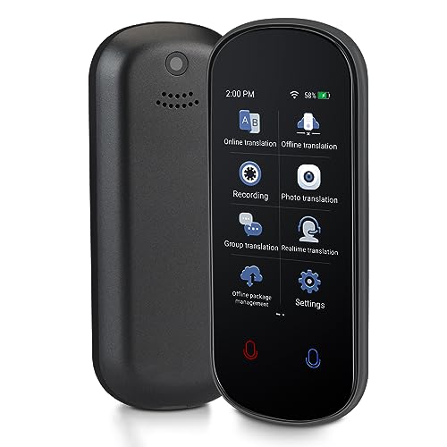 RAVIAD Language Translator Device, Two Way Real-Time Voice Translation, Support 138 Languages, Accurate Offline&Recording&Photo Instant Translation with 3” HD Inch Touch Screen for Travel Business