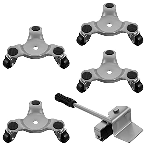 Baluue 5pcs Moving Tools Home Furniture Jack Lift Heavy Furniture Movers Furniture Jack for Heavy Furniture Sofa Mover Wheel Furniture Moving Kit Furniture Moving Roller Iron Household