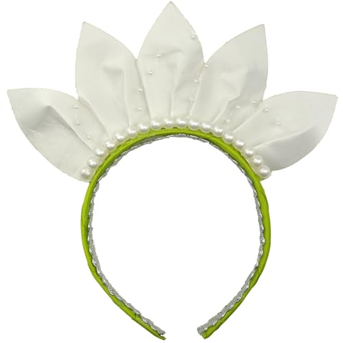 ZHENNAN Tiana Headbands for Women and Girls, Pearl Tiana Hairbands Princess Costume Hair Accessory Birthday Party Favors for Kids