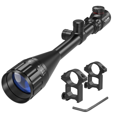 UUQ 6-24x50 AO Rifle Scope -for Hunting, Shotguns, and High-Powered, Long-Range Shooting with Rimfire, Pellets and Air Guns. Includes Illuminated Red/Green Reticle, Long Eye Relief with 20mm Mount