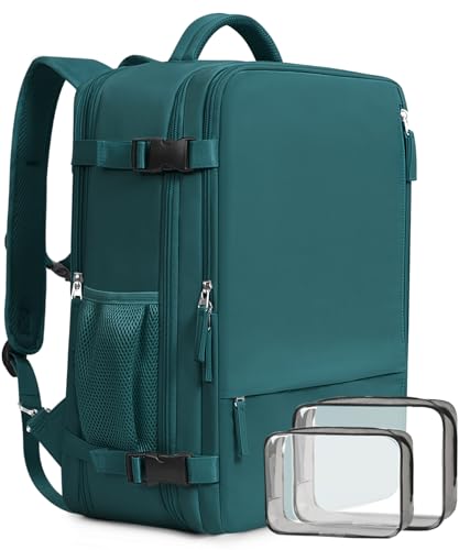 Beraliy Large Travel Backpack, Airline Approved Personal Item Bag, 17 Inch Laptop Backpack, 40L Carry On Luggage Daypack, Business Weekender Overnight Bag, Peacock Blue