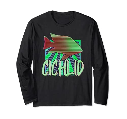 Retro African Cichlids Vintage Aquarium Fish Tank Long Sleeve T-Shirt