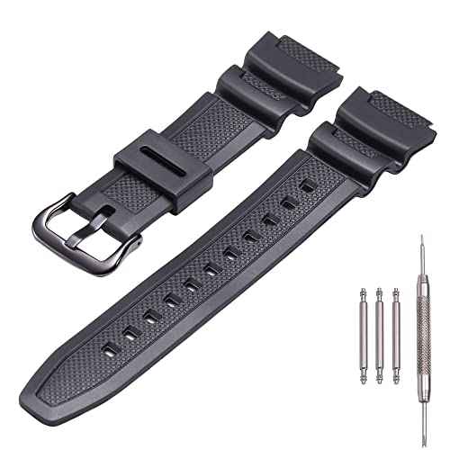 MCXGL Natural Resin Replacement Watch Band for Casio AE-1200 SGW-300H MRW-200H W-735H Waterproof Rubber strap