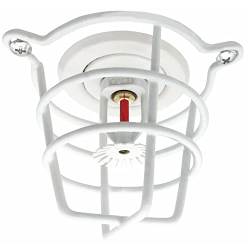 Happy Tree (5 Pack) White Fire Sprinkler Head Guard Cover for Both 1/2' & 3/4' Fire Head for Protecting Flush Mount & Side Wall & Pendent Head Semi - Recessed Sprinkler Head Cage