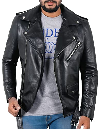 Laverapelle Men's Genuine Lambskin Leather Jacket (Black, Medium, polyester Lining) - 1501532