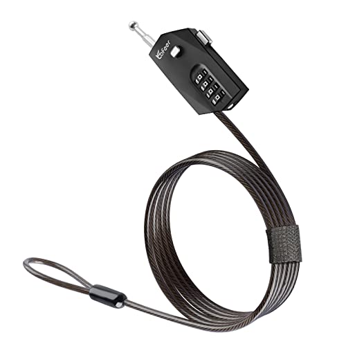 Adjustable Cable Lock, Combination Wire Lock Trail Camera and Kayak Locking Cable Appliance Combo Lock Adjustable Fridge Lock for Child Safety with 6.5ft Long Cord for Luggage Suitcase Helmet