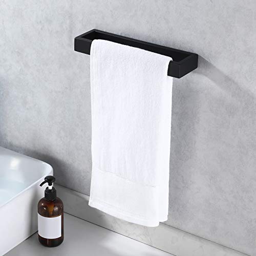 KES Hand Towel Holder Black Towel Ring 10 Inch Towel Holder Matte Black Modern Wall Mount SUS304 Stainless Steel, A23080-BK