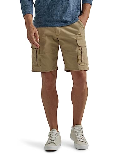 Wrangler Authentics Men's Classic Relaxed Fit Stretch Cargo Short, Grain Twill, 34