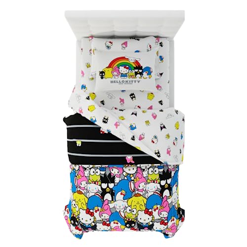 Franco Sanrio Hello Kitty & Friends Bedding 5 Piece Super Soft Comforter and Sheet Set with Sham, Twin, (100% Official Licensed Product) Collectibles