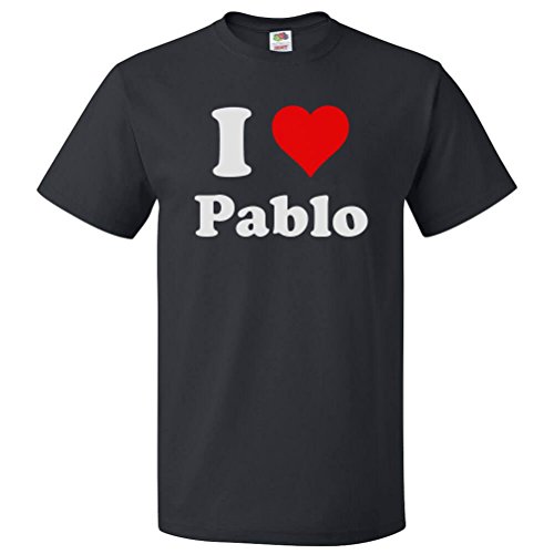 ShirtScope I Love Pablo T Shirt I Heart Pablo Tee Medium Black