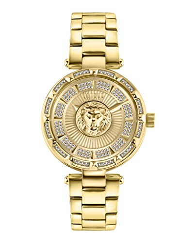 Versus Versace Sertie Collection Luxury Womens Watch Timepiece with a Gold Bracelet Featuring a Gold Case and Gold Dial