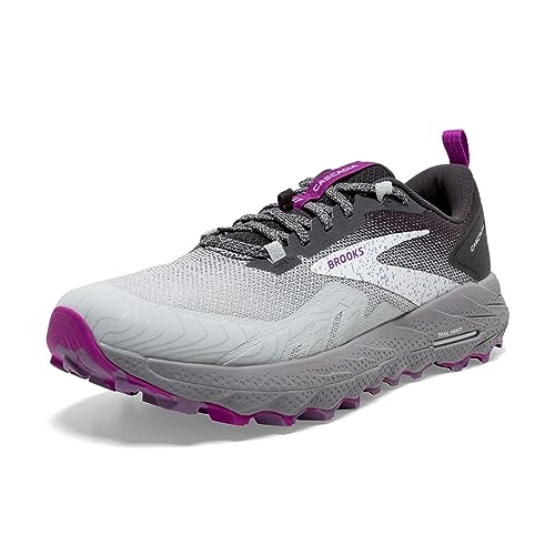Brooks Women’s Cascadia 17 Trail Running Shoe - Oyster/Blackened Pearl/Purple - 8.5 Medium