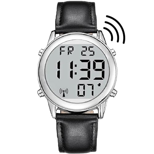 RUNCAR Men's Digital English Atomic Talking Watch Speaks Time, Date and Alarm time Best Gift for Elderly Visually Impaired Blind