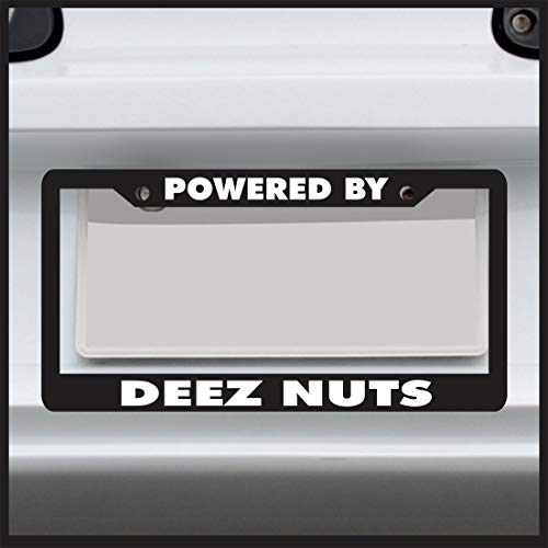 Sticker Connection | Powered by Deez Nuts | Universal Funny License Plate Frame for Car, Truck, Van, Sticker Vinyl Decal Fits Standard USA License Plates