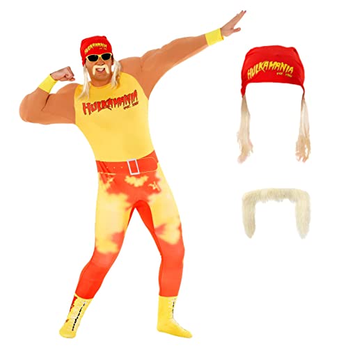 Morph Hollywood Hulk Hogan Costume, Hulk Hogan Costume Adult, WWE Costume Men, WWE Hulk Hogan Costume, Men Hulk Hogan Costume, Large