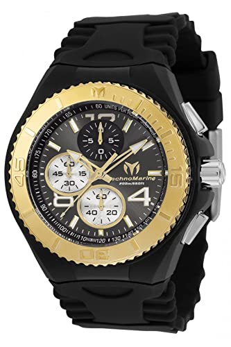 Technomarine Men's Cruise Stainless Steel Quartz Watch with Silicone Strap, Black, 29 (Model: TM-115149)