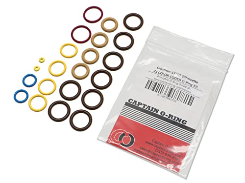 Replacement O-Ring Kit for Crosman 1720T Target PCP Pistol (.177) Full 2X Color Coded Captain O-Ring Rebuild Kit
