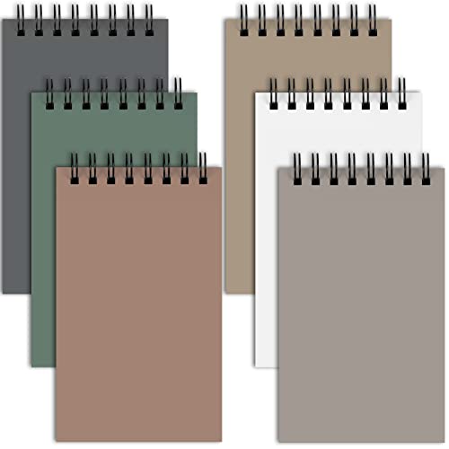 Utron 6Pcs Spiral Notebook, Double Loop Pocket Notebook, Office Style Mini Notebooks, Pocket Small Notepad, Small Notebooks 3x5, Small Spiral Notebook for Home School Office Travel Accessories