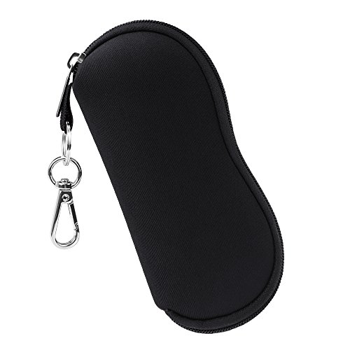 Fintie Glasses Case with Carabiner, Ultra Light Portable Neoprene Zipper Sunglasses Soft Case