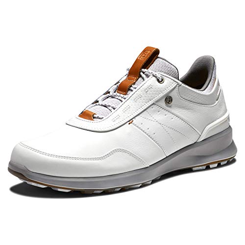 FootJoy Men's Stratos Previous Season Style Golf Shoe, Off-White, 8.5
