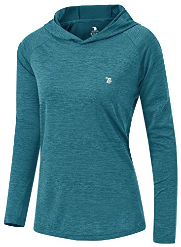 TBMPOY Womens UPF 50+ Sun Protection Hoodie Shirt Long Sleeve Fishing Hiking Outdoor UV Shirt Lightweight Blue S
