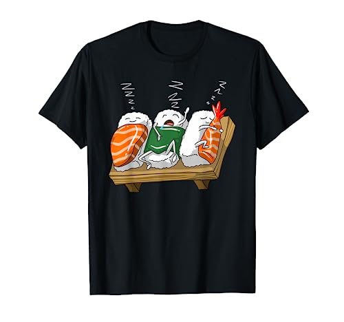 Funny Sleeping Sushi Roll Lover Pajama Party Cool Girl Gift T-Shirt