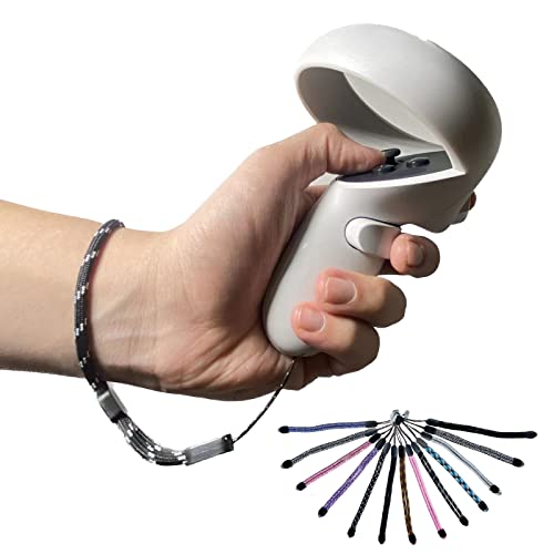Improved Replacement Wrist Wraps for Oculus Quest 2 Gen Controller, Professional Wrist Lanyards with Resin White Stopper, Replacement Adjustable Hand Straps for Oculus Controller（BF）