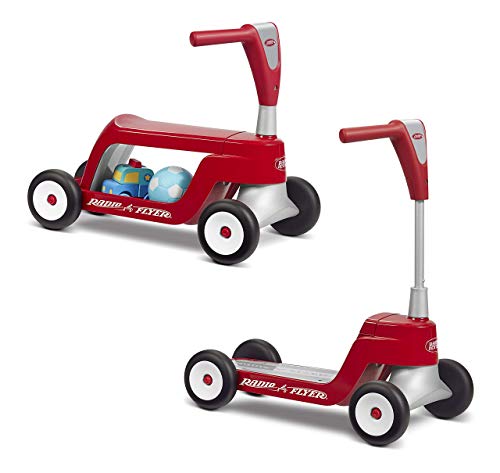 Radio Flyer Scoot 2 Scooter, Toddler Scooter or Ride On, For Kids Ages 1–4 Years, Red Ride On Toy, Large
