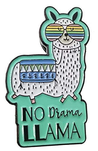 Stickeroonie No Drama Llama with Sunglasses Enamel Lapel Pin, 1.2 Inches