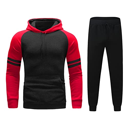 Mens Suits Slim Fit Men's Sports Casual Sweatsuit Hoodie Sweatpants Tracksuit Set Athletic Suit Warm Up Running Track Sets Fall Clothes