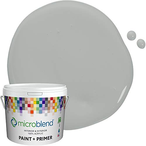 Microblend Interior Paint and Primer - Gray/Slip of Silver, Gloss Sheen, 1 Gallon, Premium Quality, High Hide, Low VOC, Washable, Microblend Cabo Collection