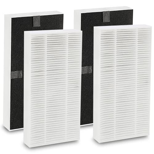 isinlive 4 Pack for Febreze Air Purifier Filter Replacement Dual Action HEPA-Type FRF102B, Models FHT170, FHT180, FHT190 and Fit for Honeywell HEPAClean U Filter HRF201B, Models HHT270, HHT290