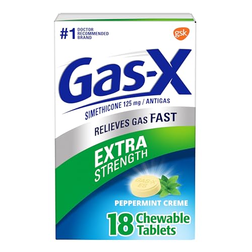 Gas-X Extra Strength Peppermint Chewable Tablet for Fast Gas Relief, 18 count