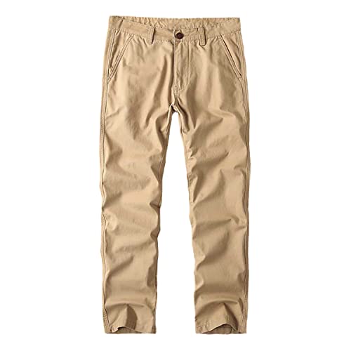 Trendy Camouflage Casual Pants Men Cargo Regular Slim Fit Straigth Trousers Cotton Water-Washed Overalls s2 Khaki 34