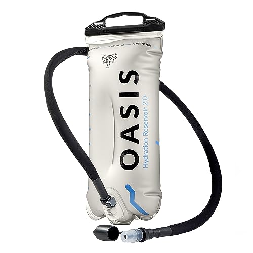 Water Buffalo Hydration Bladder - Water Bladder for Hiking Backpack - Leak Proof 2L Hydration Bladder - Water Reservoir Insulated Hose & High Flow Bite Valve - Oasis 2 Liter Hydration Bladder