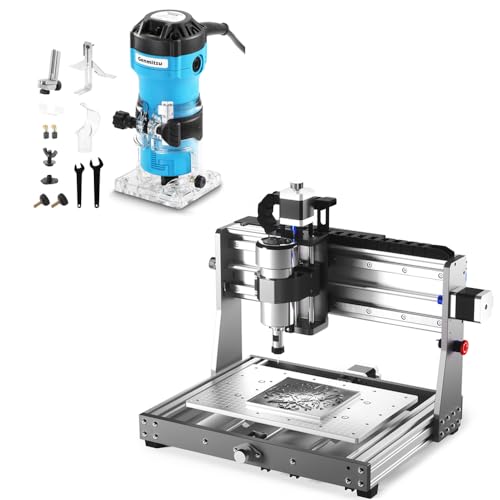 Genmitsu 3020-PRO MAX V2 CNC Machine & Compatible 1HP 65mm Diameter Palm Trimmer Router