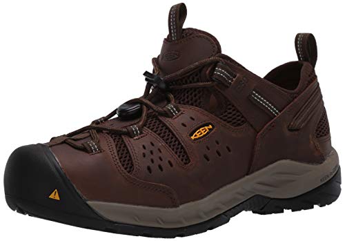 KEEN Utility Men's Atlanta Cool 2 Low Soft Toe ESD Non Slip Work Shoe, Cascade Brown/Forest Night, 11 Wide US