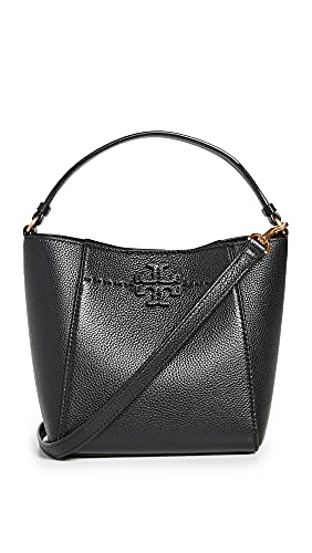 Tory Burch Women's Small McGraw Bucket Bag, Black, One Size