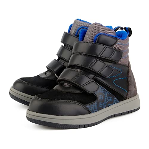 princepard Kids Orthopedic Shoes,Toddlers Corrective High Top Boots with Arch and Ankle Support,Improve Children's Flat Feet and Valgus/varus Black