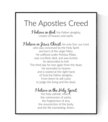 The Apostles' Creed | Elevation Worship | Christian Apostolic Creed | The Council of Nicaea | Modern Liturgy | Typography Art Print (16x20)