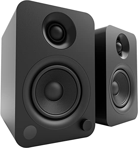 Kanto YU Powered Bookshelf Speakers with Bluetooth 4.2 and RCA Input | Features Signal Detection and Auto Stand-by | Pair | Matte Black