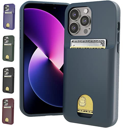 LUPA Legacy iPhone 14 Pro Max Case Wallet for Women and Men, Case with Card Holder [Protective & Shockproof] for Apple 14 Pro Max (6.7”)[3 Credit Cards] i-Phone Cover, Cute Phone Case, Midnight Blue