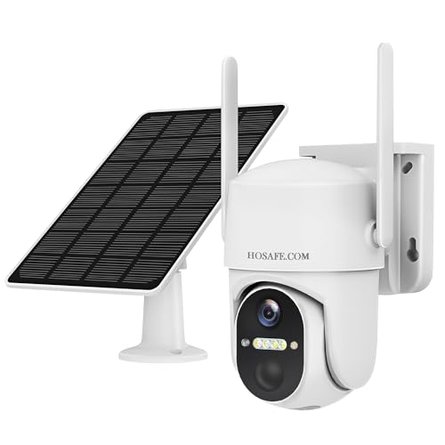 Solar Security Cameras Wireless Outdoor Battery Powered, Pan Tilt WiFi Camera for Home Security, 2K HD Video Surveillance Color Night Vision, 2 Way Talk, PIR Human Motion Detection, Phone App Alerts