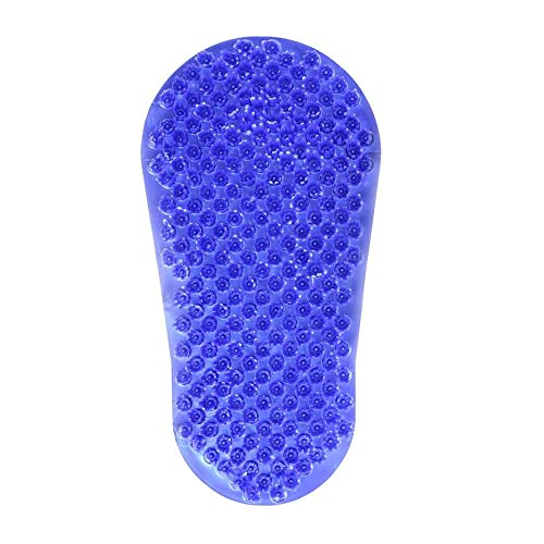 Soapy Soles Foot Scrubber and Massager, Suctions to the Floor of Tub or Shower, Pearl Blue