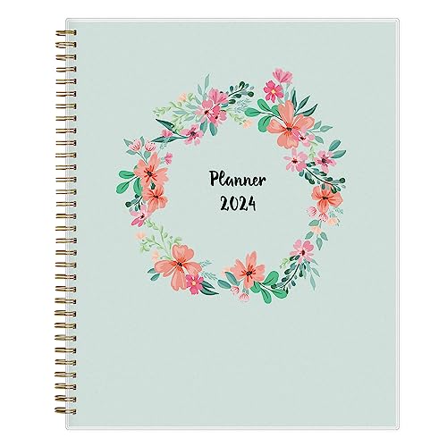 Blue Sky 2024 Weekly and Monthly Planner, January - December, 8.5' x 11', Frosted Cover, Wirebound, Laurel (144729)