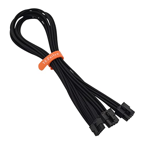 YEZriler 12 Pin GPU Cable for EVGA Seasonic PSUs, Dual PCIe 8 Pin to Mini 12 Pin GPU Power Adapter Sleeved 21-inch(53cm)