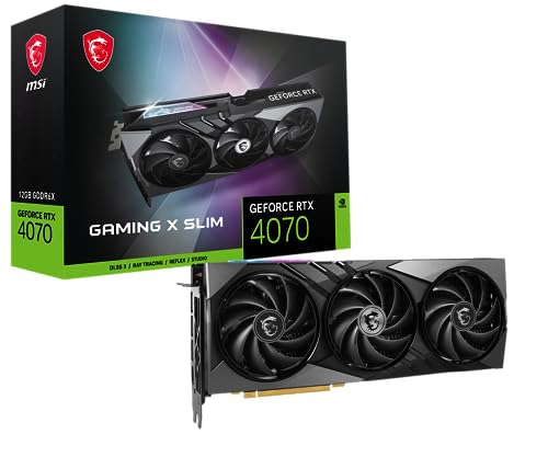 MSI GeForce RTX 4070 Gaming X Slim 12G Gaming Graphics Card - 12GB GDDR6X, PCI Express Gen 4, 192-bit, 3X DP v 1.4a, HDMI 2.1a (Supports 4K & 8K HDR)