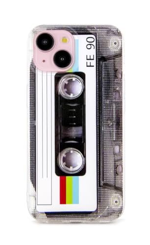 FAteamll Case for iPhone 15, Matte Finish Heavy Duty Soft Back Cover with Reinforced Corners TPU Soft Bumper Retro Cassette Tape Case Compatible with iPhone 15