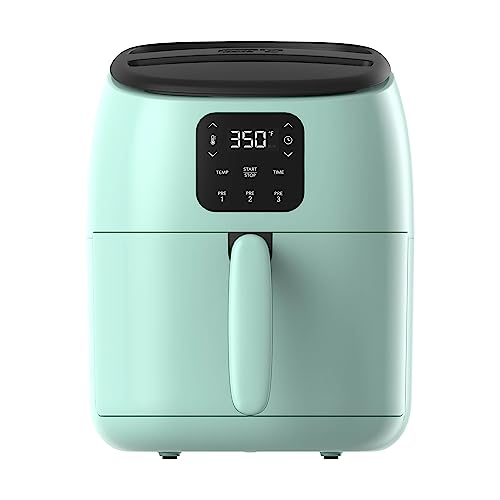 DASH Tasti-Crisp Digital Air Fryer with AirCrisp Technology, Custom Presets, Temperature Control, and Auto Shut Off Feature, 2.6 Quart - Aqua